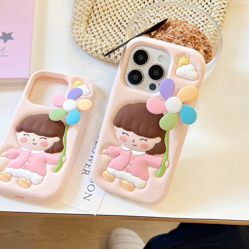 3D สนุก Spinable Windmill สาวซิลิโคนเคสโทรศัพท์สําหรับ iPhone 13 14 15 16 Pro Max ปลอกซิลิโคนอ่อนนุ่มฝาครอบป้องกันสําหรับ iPhone16Promax กรณี ราคา ถูกที่สุด ดีลบีเคเค แกลเลอรีภาพที่ 5