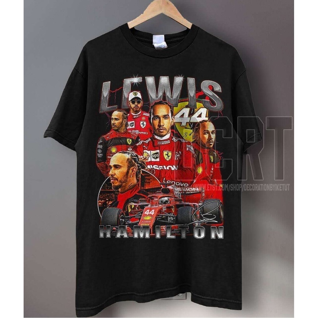 เสื้อยืดแขนสั้น Lewis Hamilton F1 สไตล์ 90s Unisex