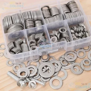 ปะเก็นแหวนซีล แบบแบน สกรูสเตนเลส M2-M10 ทรงกลม คุณภาพสูง สําหรับซ่อมแซมบ้าน 180 ชิ้น ต่อกล่อง Sky