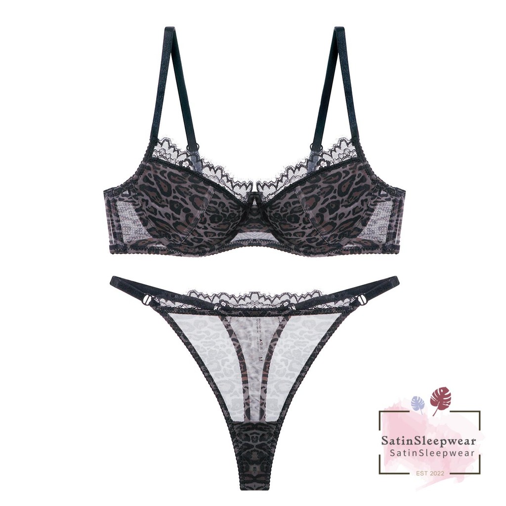 SatinSleepwear😍😍ชุดชั้นในสไตล์ยุโรปและอเมริกา ชุดชั้นในสุดเซ็กซี่ 2 ชิ้น สองสี ขอบลูกไม้ สวมใส่สบาย.