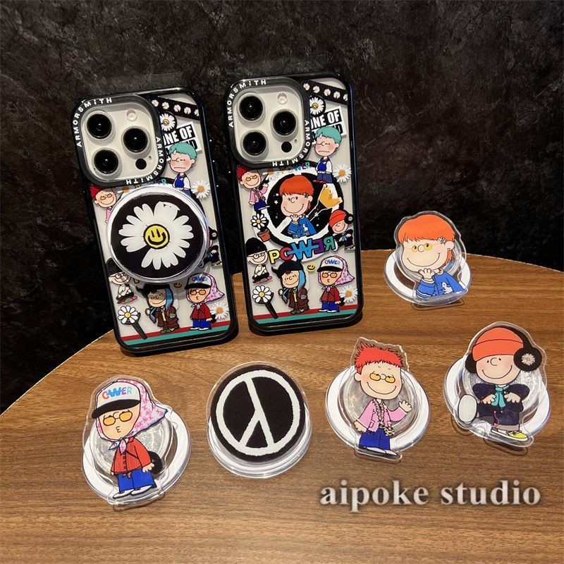 Epike Creative GD GD GD ขาตั้งการ์ตูนเหมาะสําหรับ iPhone16 Apple 15 เคสโทรศัพท์ 13/14 แม่เหล็ก