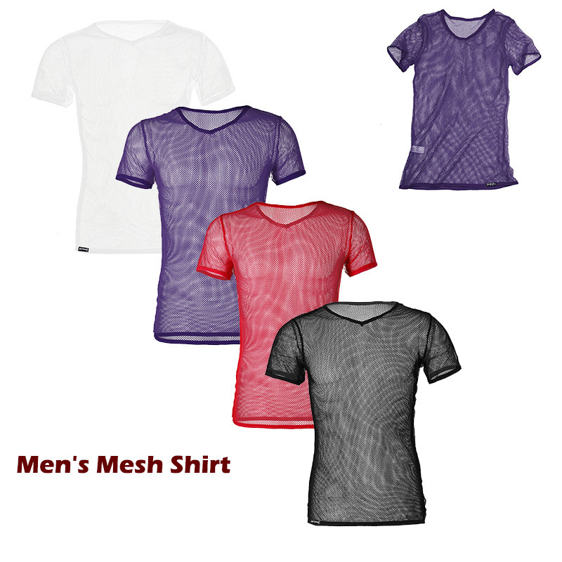 Yeahdor Mens Mesh See Through Clubwear เสื้อกล้ามเสื้อกั๊ก
