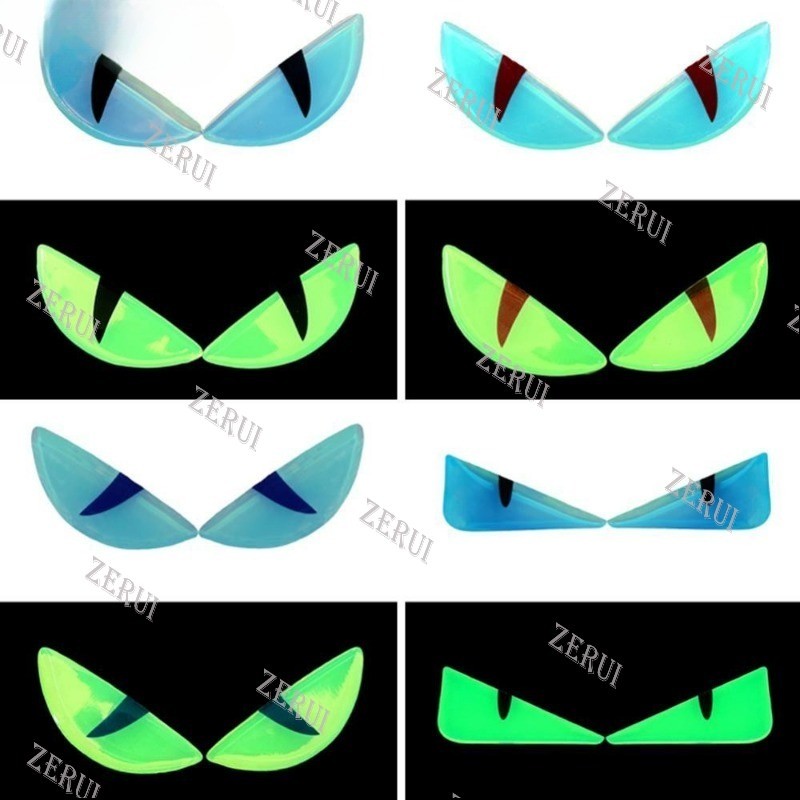 ZR สําหรับ 1 คู่รถจักรยานยนต์ Devil Eye สติกเกอร์ไฟหน้า Luminous Dazzle สี 3D Decals รถจักรยานยนต์สต
