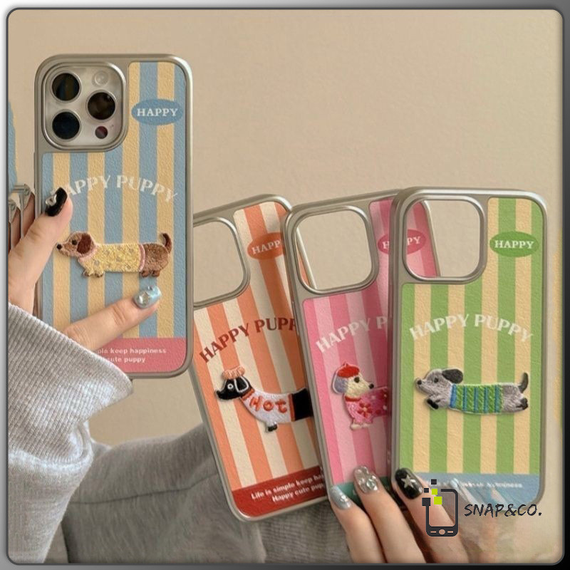 ความรู้สึกขั้นสูง จัดส่งจากประเทศไทย สุนัขตัวเล็กน่ารักสีขนมกวาดfor iPhone เคสไอโฟน 13 12 11 PRO MAX 16 15 14 X XS MAX X