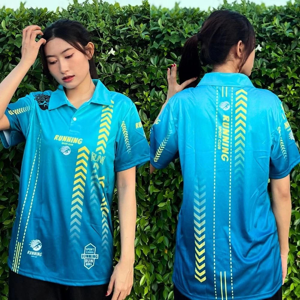 เสื้อโปโลสีไล่ระดับ ผ้าระบายอากาศเย็น สไตล์สปอร์ต thumbnail 3
