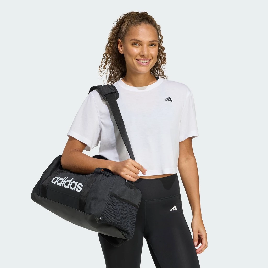 adidas ไลฟ์สไตล์ กระเป๋าดัฟเฟิล Linear ขนาดเล็ก Unisex สีดำ JE8343