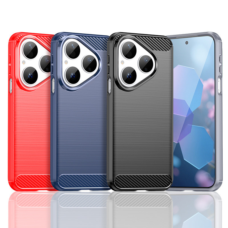 สําหรับ Huawei Pura 80 / 80 Pro / 80 Ultra Slim Brushed Texture กันกระแทก Soft TPU Case Cover
