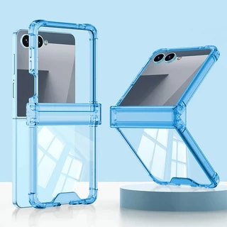 LUKEN รวมทุกอย่างบานพับสี่มุม Anti-drop เคสโทรศัพท์สําหรับ Samsung Galaxy Z Flip 8 7 FE 6 5 flip8 โปร่งใส Shcokproof ฝาหลัง