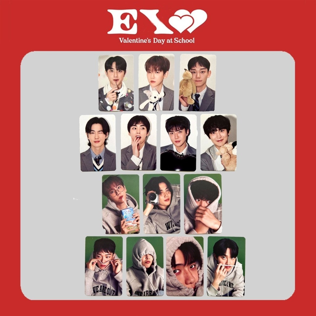 EXO2024 ปฏิทินตั้งโต๊ะ Photocard โปสการ์ด ID Photocard ด้านข้าง Baekhyun Wu Sehun Cheering Card Coll
