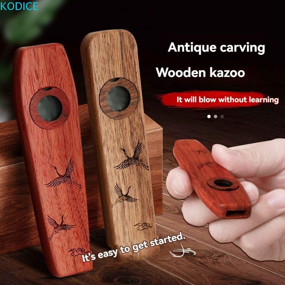 KODICE ไม้ Kazoo, Creative Portable Wind Instrument, เครื่องดนตรี Professional ง่ายต่อการเรียนรู้น้ํ