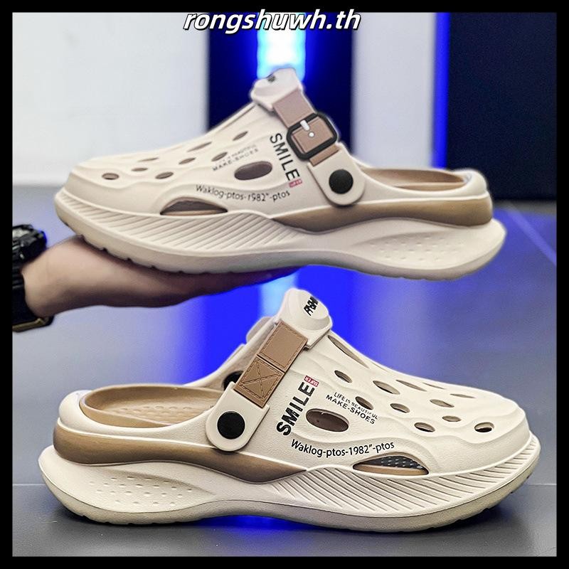 McWalk/Croc/รองเท้าแตะ/ผู้ชาย/แฟชั่น/พื้นหนา5cm/หัวโต/กันลื่น/ใส่บ้าน/ลำลอง/ส่งฟรี EVA 36-45