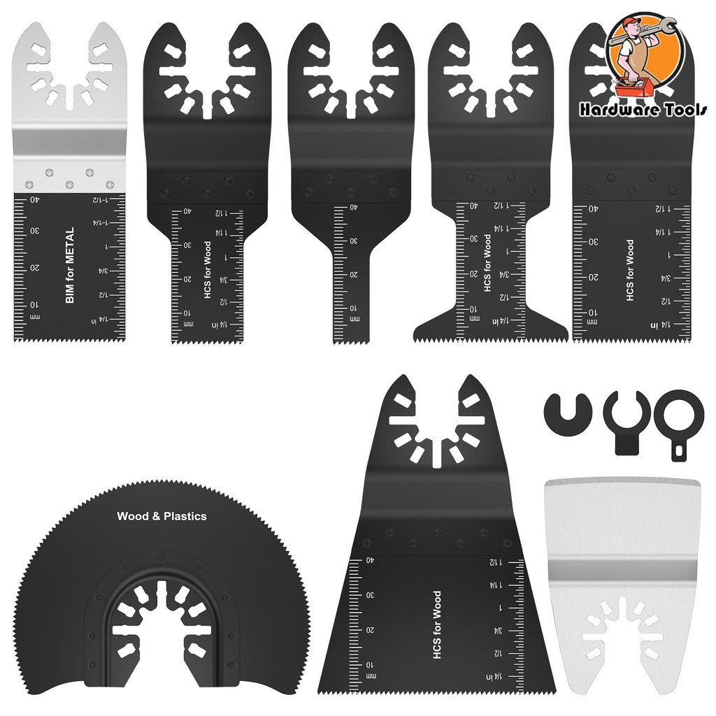 8 ชิ้น Oscillating ใบเลื่อยชุด Bi-metal สแตนเลส Multitool ใบมีดชุด Quick Release Oscillating ใบมีดสําหรับไม้พลาสติก