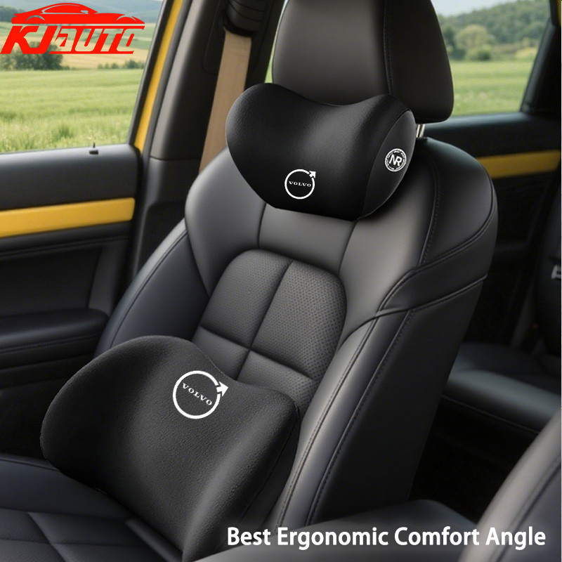 Volvo รถหน่วยความจําโฟมคอหมอนป้องกันเอวพนักพิงเบาะเอวรถ Headrest เบาะสําหรับ Volvo 240 XC40 XC60 XC90 S40 S60 S80 S90 V40 V60 V90 ภายใน