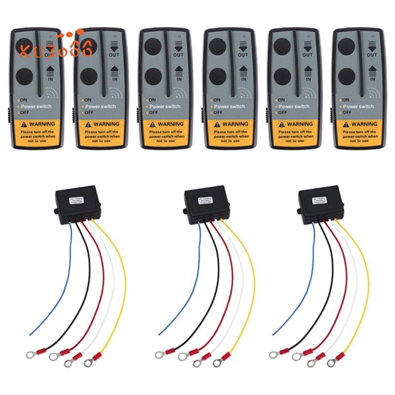 3 ชุด 12V 24V 2.4G 50M Universal รถไร้สาย Winch Crane รีโมทคอนโทรล Controller พร้อม Twin Handset Rem