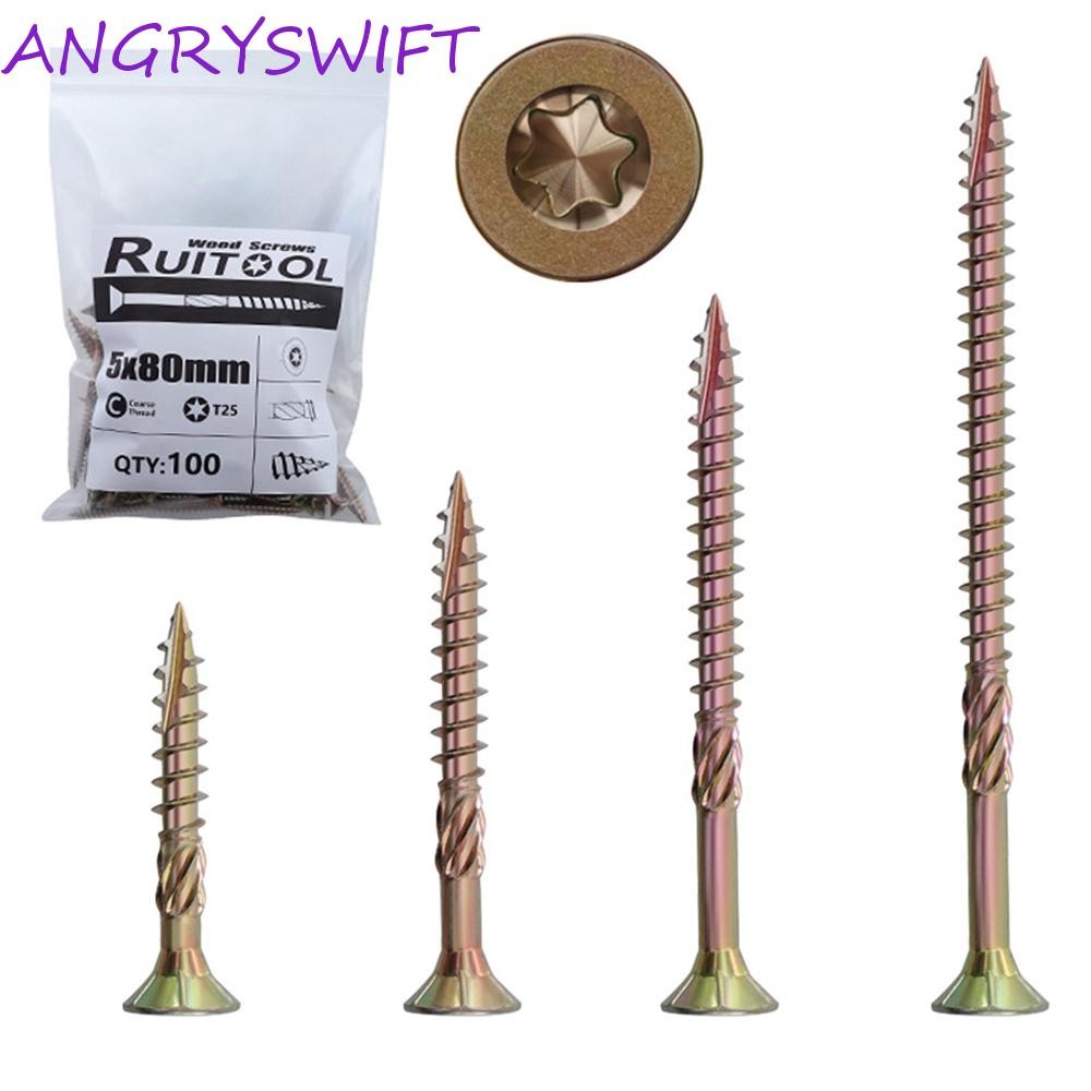 ANGRYSWIFT T25 สกรูชุบสังกะสี 100 ชิ้นสําหรับรั้ว Metal Deck Binding Fastener