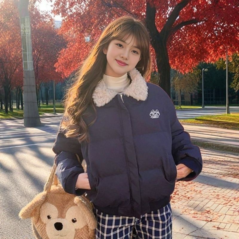 เสื้อโค้ทหนาอบอุ่นสไตล์อายุรักษ์อเมริกันสำหรับผู้หญิง