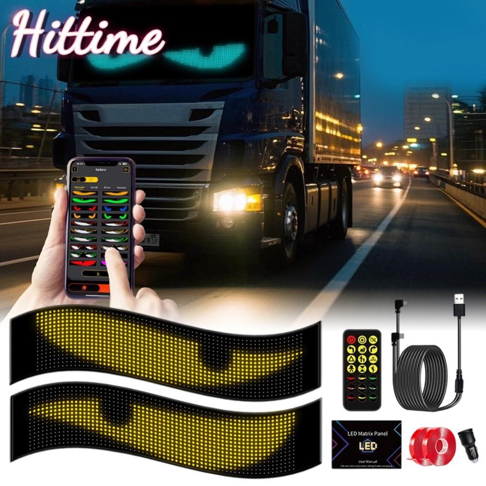 HITTIME 2 ชิ้น Devil Eyes Light บลูทูธ APP ควบคุมกับ Car Charger DIY โปรแกรมยืดหยุ่นจอแสดงผล LED เลื