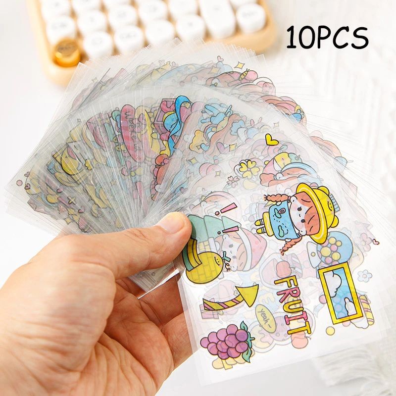 10ชิ้นสติ๊กเกอร์การ์ตูนที่มีรูปแบบต่างๆสัตว์เลี้ยงสติกเกอร์โปร่งใส6เซนติเมตร*6เซนติเมตร