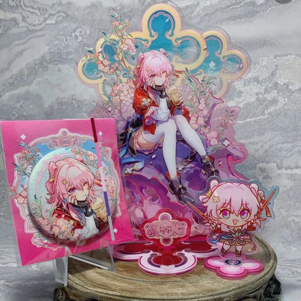 Honkai: Star Rail/March 7th/Evernight/March 7 ขาตั้งอะคริลิคกระเป๋าเป้สะพายหลังน่ารักจี้ของขวัญ/dfsq