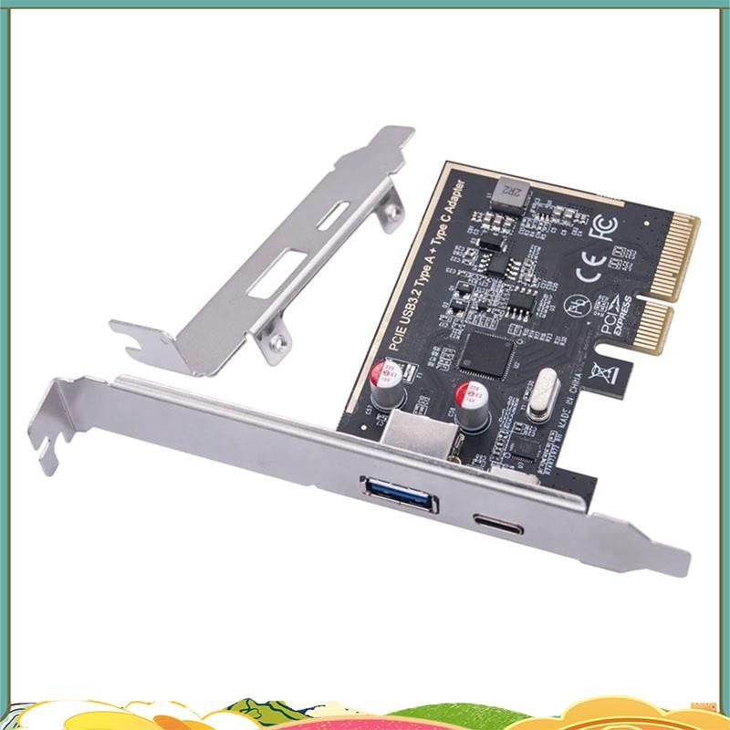 PCIE USB 3.2 GEN2 10G + ประเภท C 10G อะแดปเตอร์ PCI Express X4 การ์ดขยาย Riser ASM1142 ชิปคอนโทรลเลอ