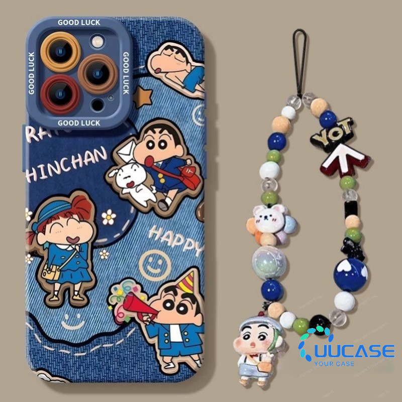 IPhone 16 15 14 13 12 11 Pro Max X Xr Xs Max 7 8 Plus SE2020 ตัวการ์ตูนเคสโทรศัพท์ Chan Lanyard คู่นุ่มปกหลัง TSY