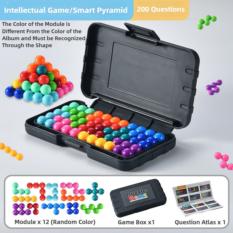 Magic Bead Pyramid Kanoodle เกม IQ ของเล่นสําหรับเด็กการศึกษาเพิ่มความรู้ความเข้าใจของเล่น