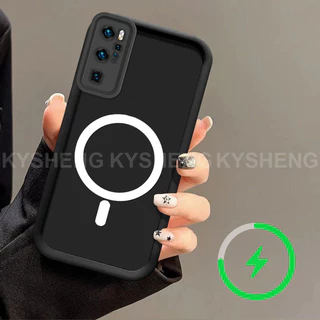 สําหรับ Huawei P20 P30 P40 P50 P60 PRO P20 PLUS เคสโทรศัพท์ชาร์จแม่เหล็ก Simple anti drop ถุงลมนิรภัยซิลิโคน TPU soft shell 012