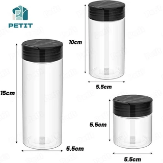 ขวดเครื่องเทศ PET พลาสติกใส โถเครื่องปรุงพร้อมฝาปิด ขวดเก็บเครื่องปรุงรส ภาชนะใส่เครื่องเทศ จัดเก็บครัว