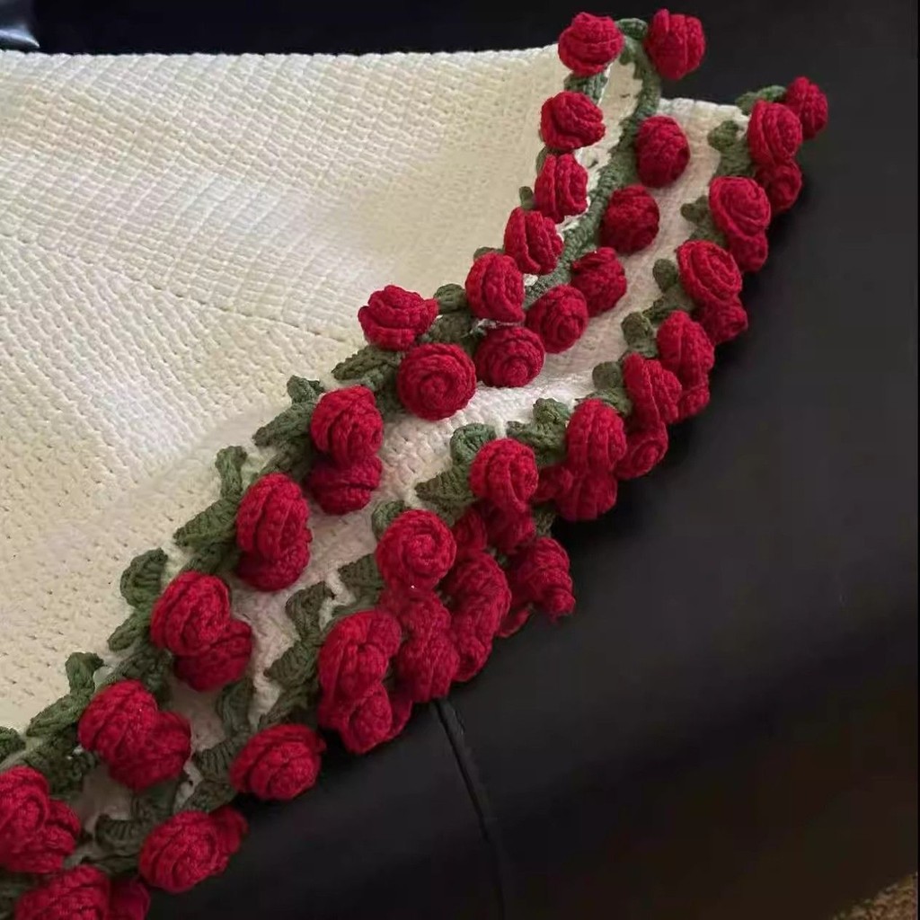 Rose Bouquet Blanket ทอผ้าห่มสํานักงานทอมือสําเร็จรูป