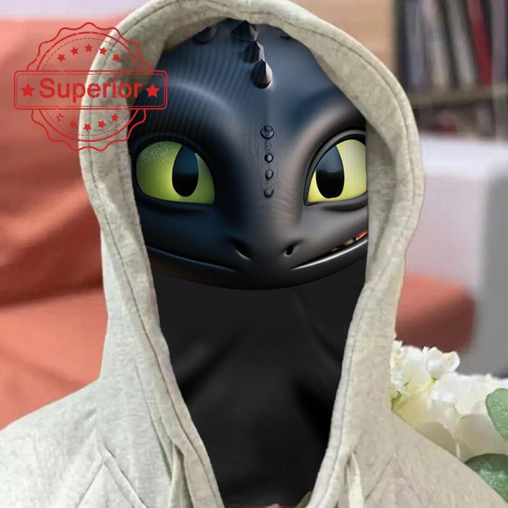 3d มุมมองบนใบหน้า Full Face Mask Toothless Disguise Mask คอสเพลย์คนดังตลกหน้ากากสําหรับ A4o9