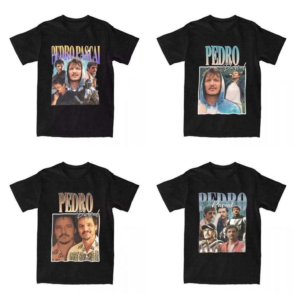 COD Pedro Pascalเสื้อยืดVINTAGE TOP Unis Streetwear Pedro Pascal PLUSขนาดเสื้อยืดUnisexสบายหลวมแขนสั
