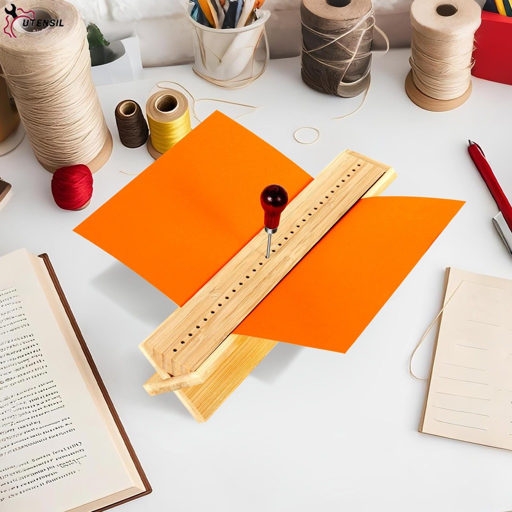 Stable Book Binding Cradle พร้อมคู่มือเจาะแบบพกพา Bookbinding Punching Cradle พร้อม Awl อเนกประสงค์ Bookbinding อุปกรณ์