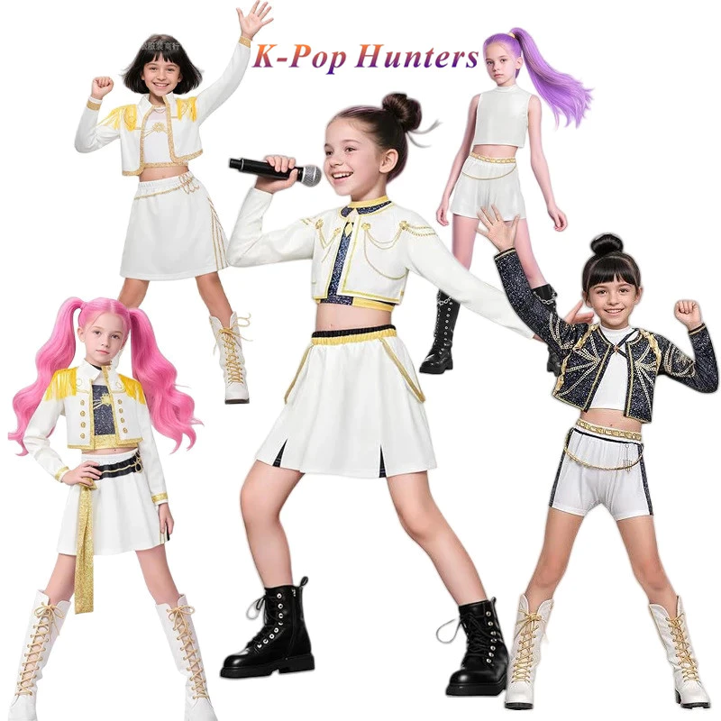 ชุดคอสเพลย์แฟนซี K-Pop Demon Hunters Zoey Rumi Mira สำหรับเด็กผู้หญิง Halloween และการแสดงในงานคาร์นิวาลและคอนเสิร์ตการ์ตูน