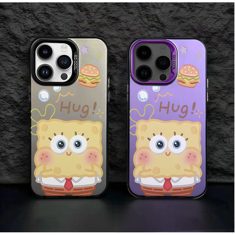 SpongeBob Square กางเกง Csing HP Silver Wrn Mtte Premium Silver nti Jtuh Hrd Cse สําหรับ Relme NOTE 