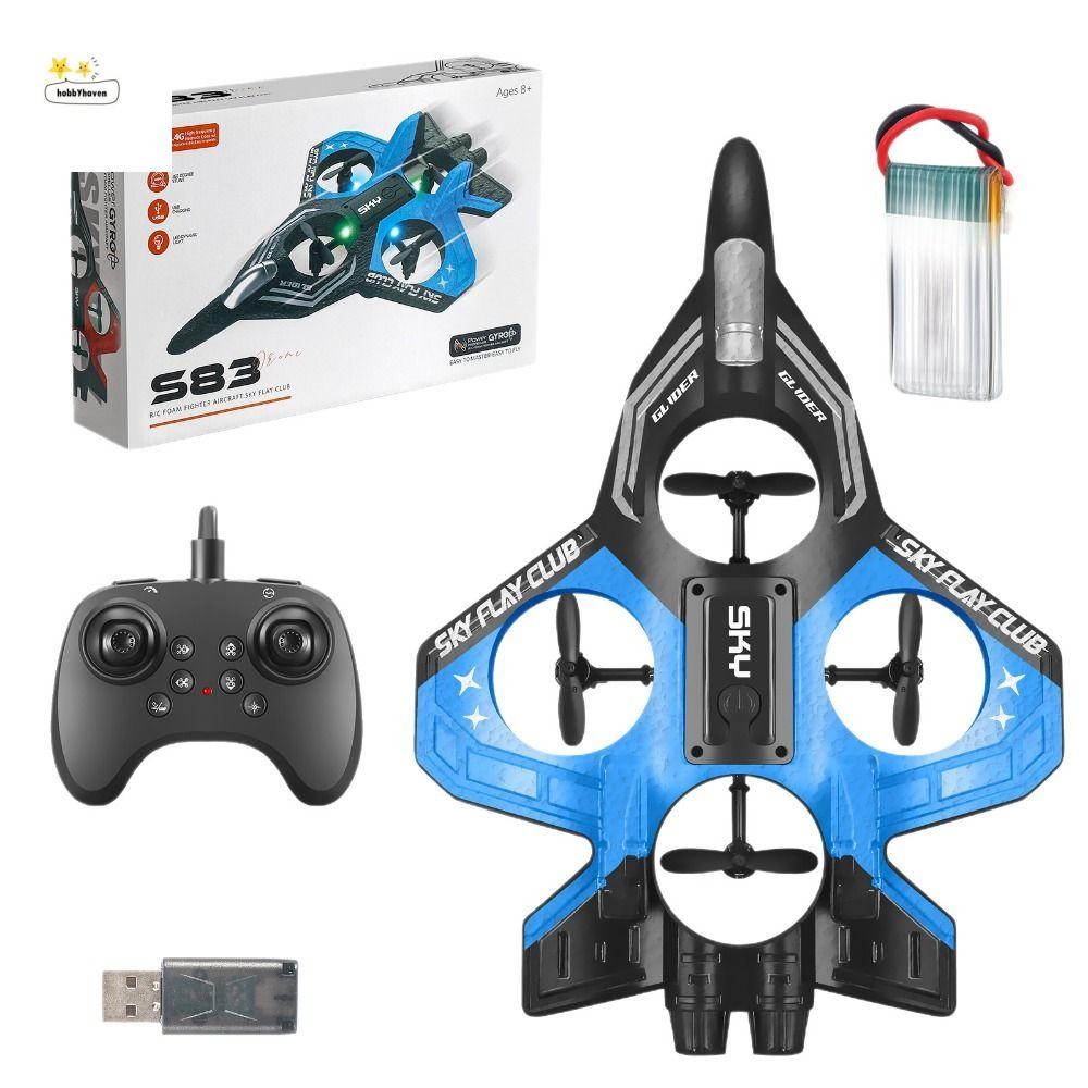 HOBBYHAVEN สี่มอเตอร์เฮลิคอปเตอร์ของเล่น, Gravity Sensing 2.4G Stunt รีโมทคอนโทรลโฟม Fighter, ชาร์จด้วยแสง EPP โฟม RC Hobby Jet Plane เด็กเด็กวัยหัดเดินเด็ก