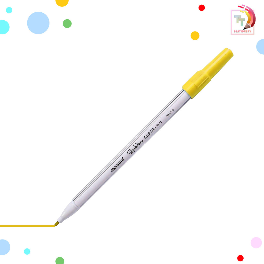 MONAMI (โมนามิ) ปากกาเมจิก ปากกาสีน้ำ รุ่น Sign Pen ซูเปอร์ไซน์เพน ขนาด 0.5 มม. มี 12 สี ( 1 ด้าม ) - รูปที่ 3