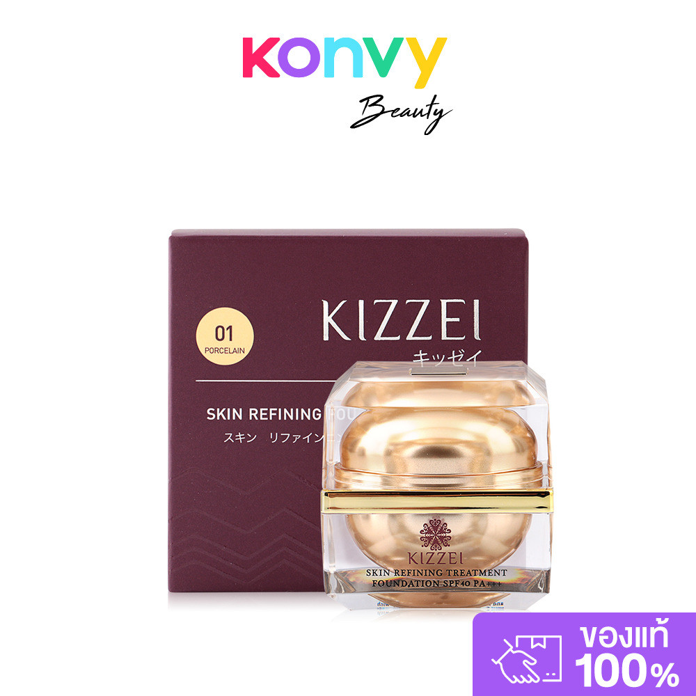 Kizzei Skin Refining Treament Foundation SPF40/PA+++ 15g #01 Porcelain.