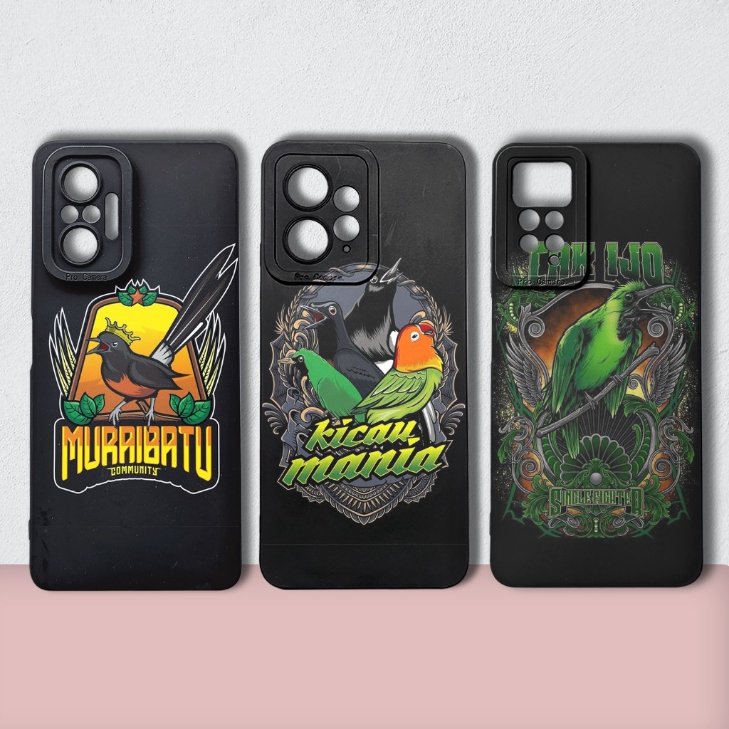 Redmi Note 10 10s 11 12 12c 4g Po-co X5 X3 Nfc Pro M3 M5 Kicau Mania Motif Casing - Softcase Silicon