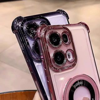OPPO Reno 14F 13F 12F 11F 5G Reno 14 13 12 11 10 Pro แหวนวงเล็บชุบเคสโทรศัพท์แม่เหล็กกล้องป้องกัน Kickstand กันกระแทกฝาครอบซิลิโคนอ่อนนุ่ม