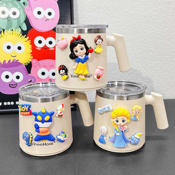 locknlock official แก้วน้ำ ถ้วยน้ำร้อนและเย็น แก้วสแตนเลส304พร้อมฝาถ้วยกาแฟการ์ตูนน่ารักถ้วยสำนักงาน