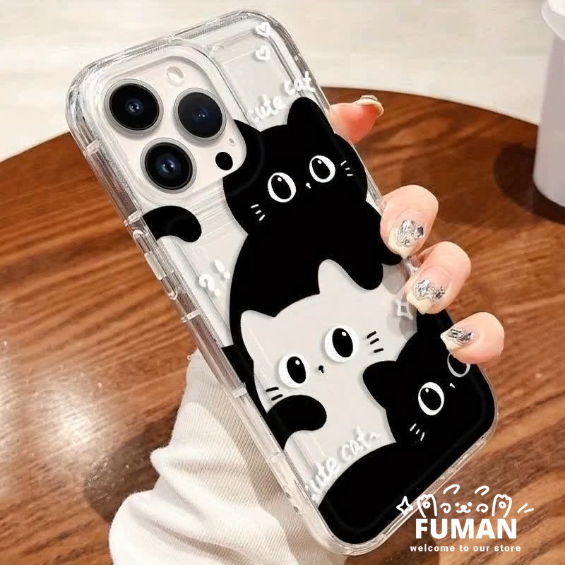 น่ารักการ์ตูนแมวดํากระเป๋าเคสโทรศัพท์สําหรับVivo Y39 Y38 Y37 Pro Y36 Y29 Y27 Y27S Y16 Y02 Y02A Y02T 