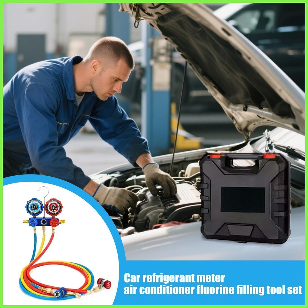 Manifold Gauge ชุด AC Diagnostic Manifold Gauge ชุดสารทําความเย็นชาร์จสําหรับ Workshop รถการบํารุงรั