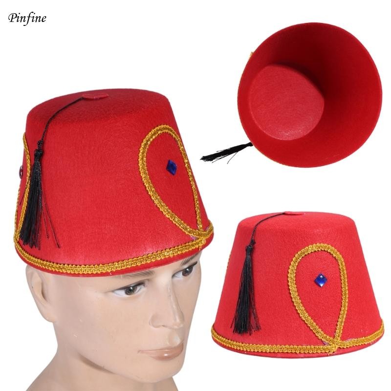 Pinfine Fez Hat หมวกโมร็อกโก แฟชั่นตุรกี สําหรับโอกาสต่างๆ