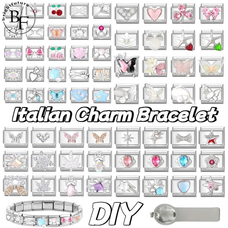 สร้อยข้อมือสแตนเลสเพชรดาวโบว์อิตาลี กว้าง 9 มิลลิเมตร สไตล์ย้อนยุค เพิ่มบุคลิกภาพให้คุณ