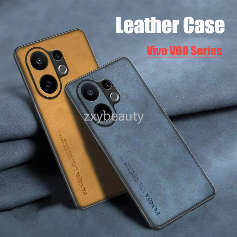 LambskinปลอกหนังสําหรับVivo V60 V60Lite 2025 4G 5Gเคสโทรศัพท์TPUนุ่มกันกระแทกสําหรับVivoV60 Liteกลับกรณี