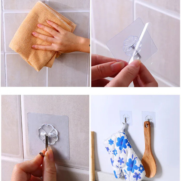 so58.shop แพ็ค10ชิ้น ตะขอติดผนัง รุ่นกาวหนา ตะขออเนกประสงค์ - รูปที่ 2