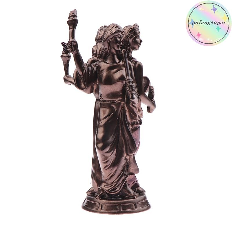 Pufangsuper Veronese การออกแบบ Hecate Greek Triple Goddess Of Magic รูปปั้นหล่อเย็นเรซิ่นสําริดโบราณ