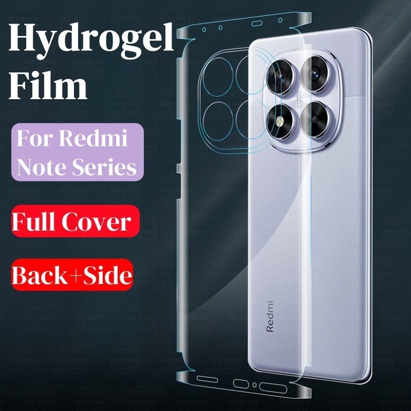 HD Matte Back Hydrogel ฟิล์มป้องกันสําหรับ Redmi Note 14 13 Pro Plus 5G Back + ด้านข้างป้องกันหน้าจอไม่แก้ว