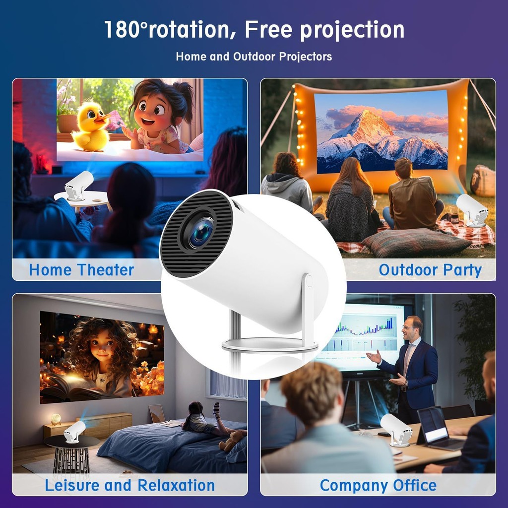 hy300跨境爆款超高清投影仪家用便携炮筒投影机projector