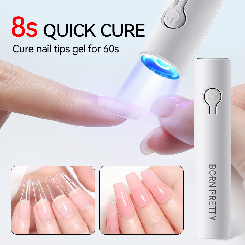 【Local】BORN PRETTY แบบพกพามือถือ Mini 3W โคมไฟเล็บ 8S Quick Cure USB เล็บเครื่อง UV LED เล็บเจล Curing Home Travel ใช้